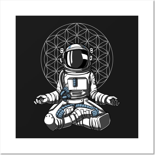 Space Astronaut Zen Yoga Meditation Wall Art by underheaven